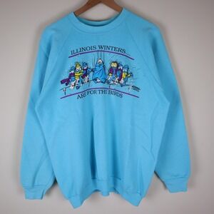 Vintage 90s Illinois Winters Are For The Birds Sweatshirt Adult XL 23x27.5